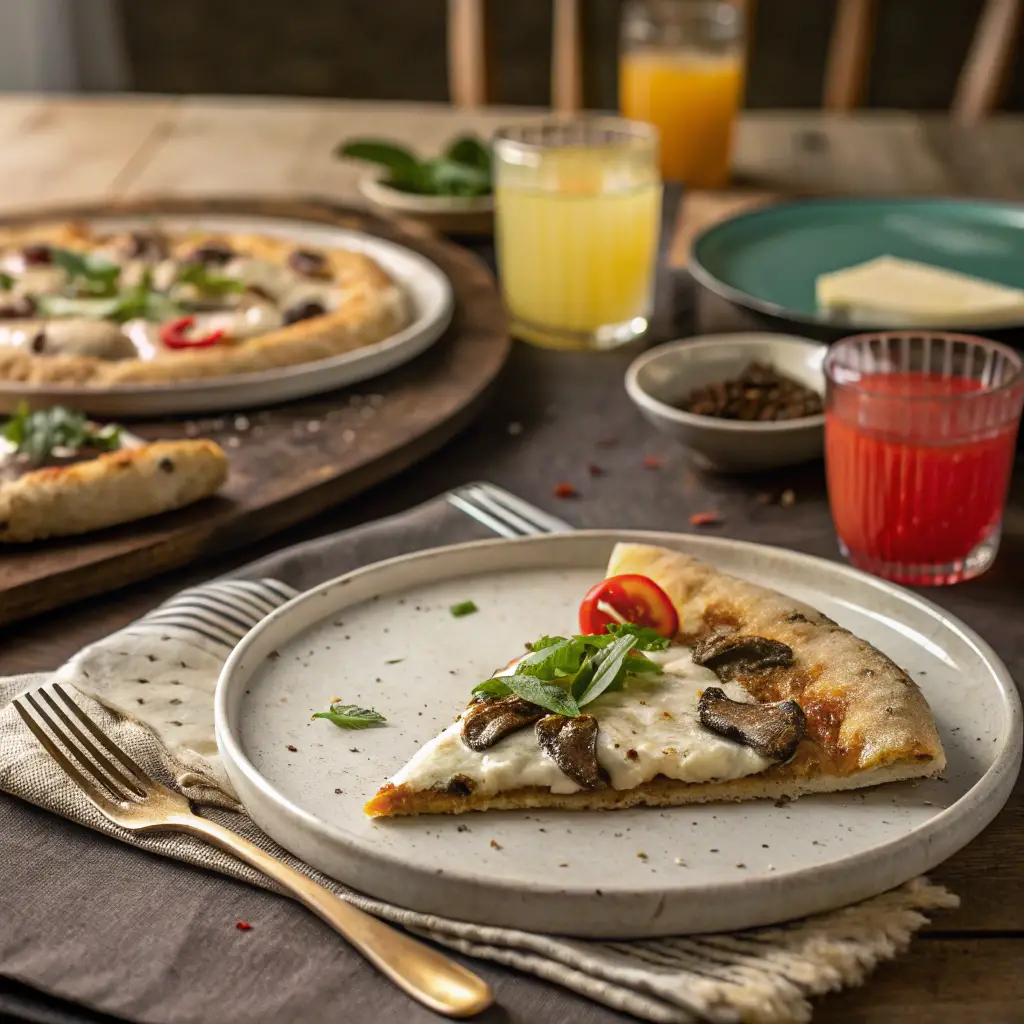 Truffle Mushroom White Pizza: A Stunning, Irresistible Feast of Love & Flavor 55 Truffle mushroom white pizza sliced and served on rustic plates