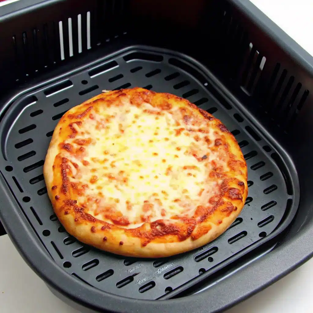 Step-by-step process of making air fryer frozen pizza