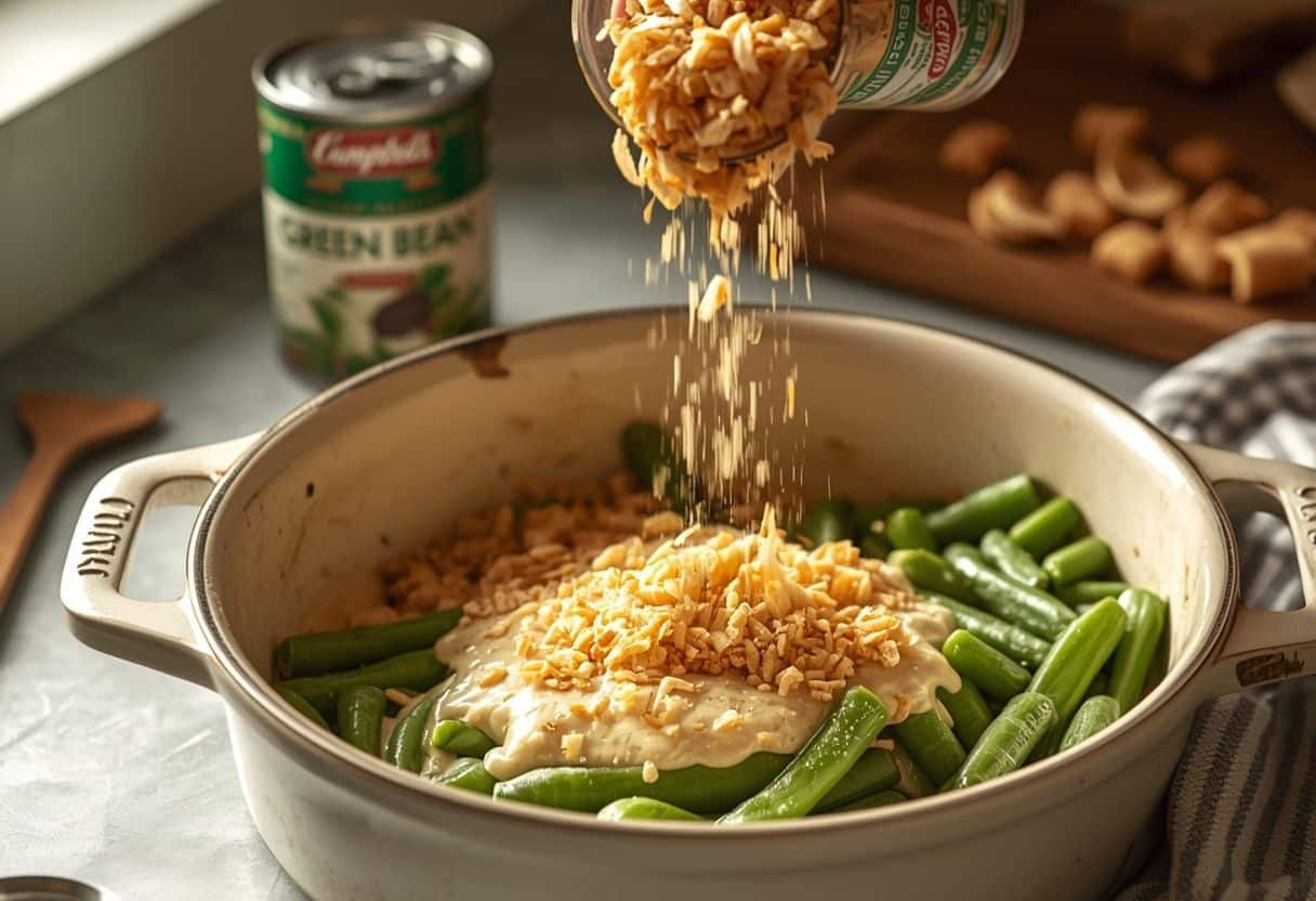 Campbell’s green bean casserole - Process or ingredients