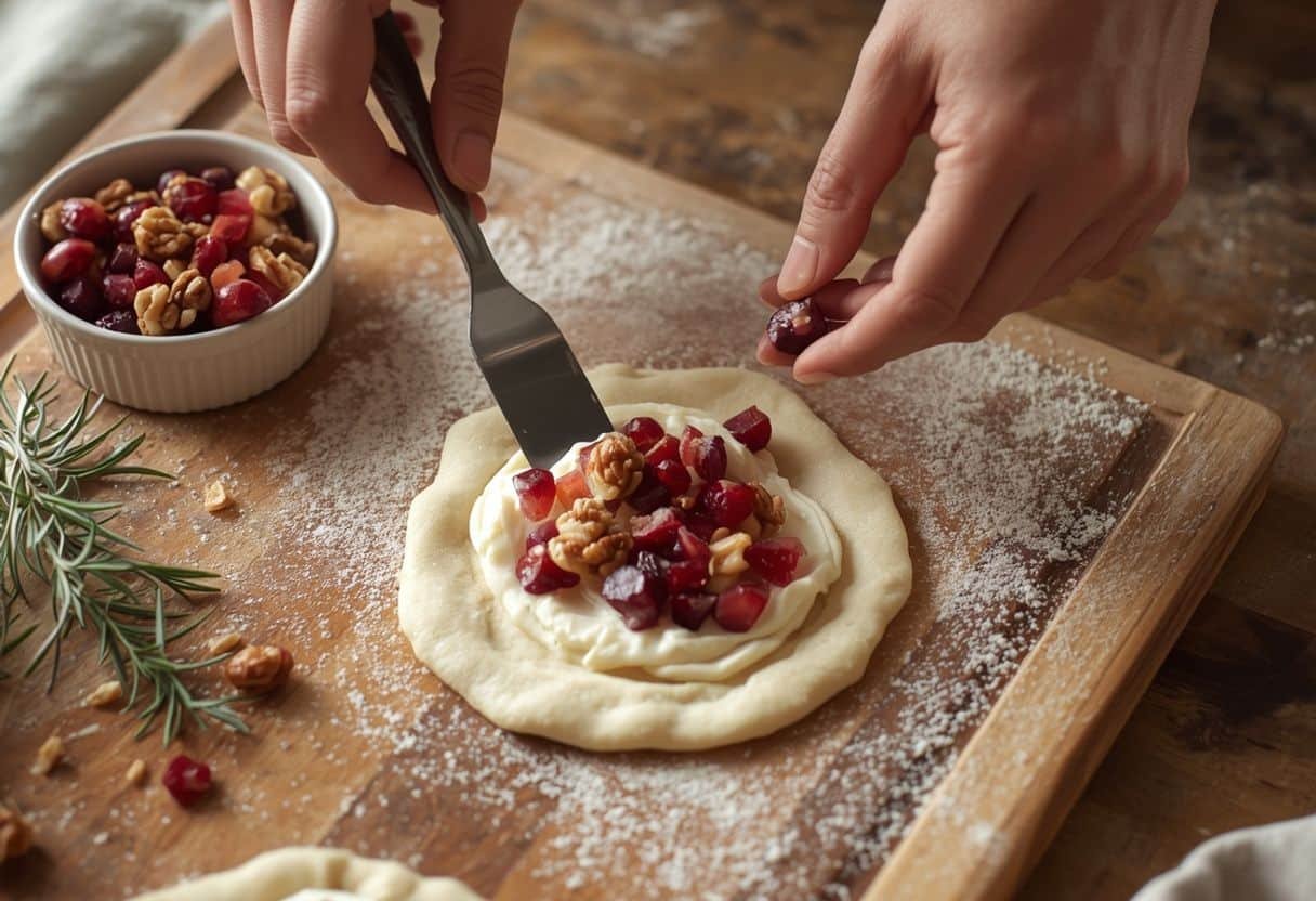 Savory Christmas Cranberry Roll Ups - Process or ingredients