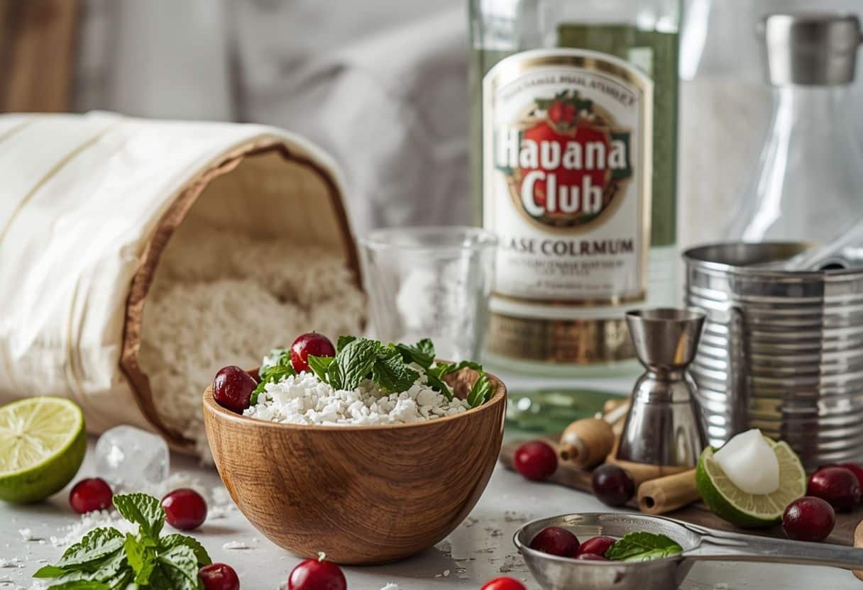 White Christmas mojitos - Process or ingredients