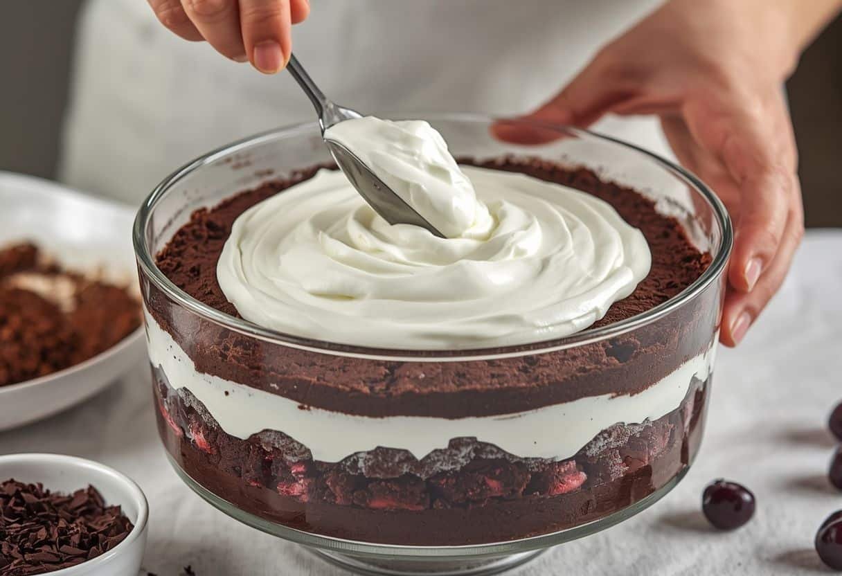 Black Forest trifle for Christmas - Process or ingredients
