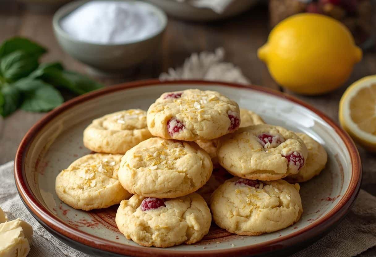 Lemon Raspberry Cookies - Process or ingredients
