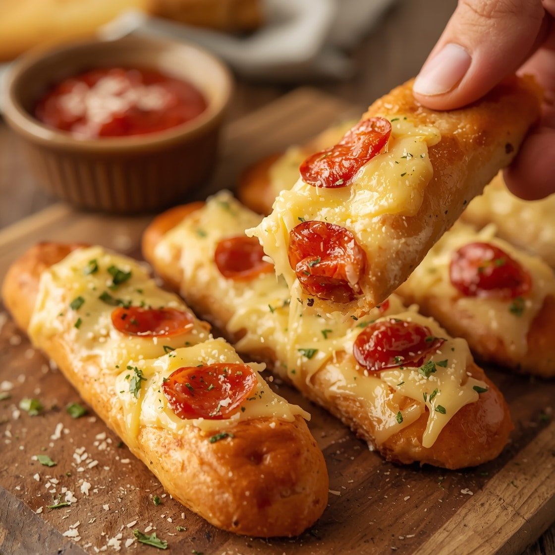 homemade cheesy breadsticks - Detail or variation