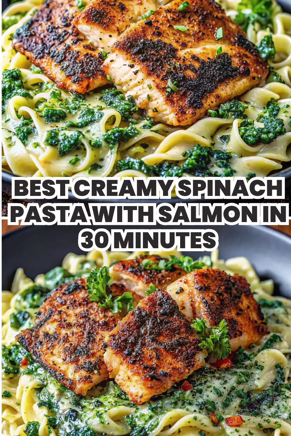 Creamy Spinach Pasta with Smoked Salmon 30 Minute Dinner