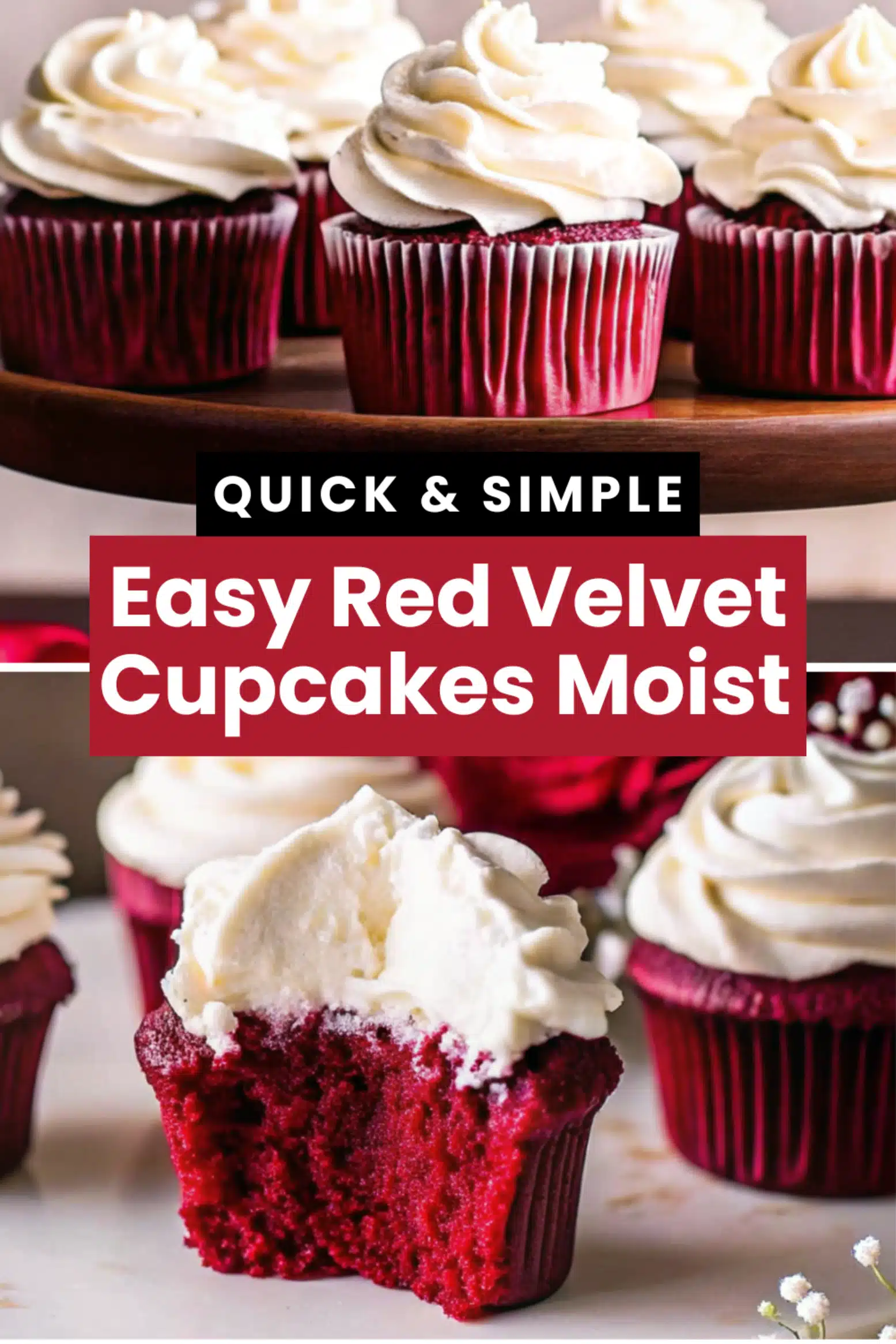 Red Velvet Cupcakes Moist Deep Red Cream Cheese Perfection