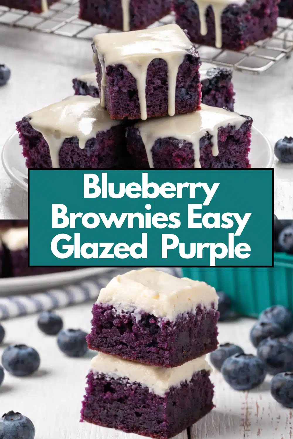 Blueberry Brownies Easy Glazed Natural Purple