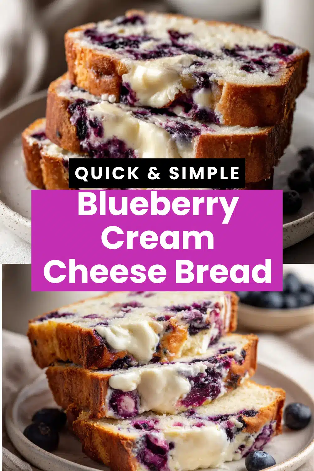 Blueberry Cream Cheese Bread