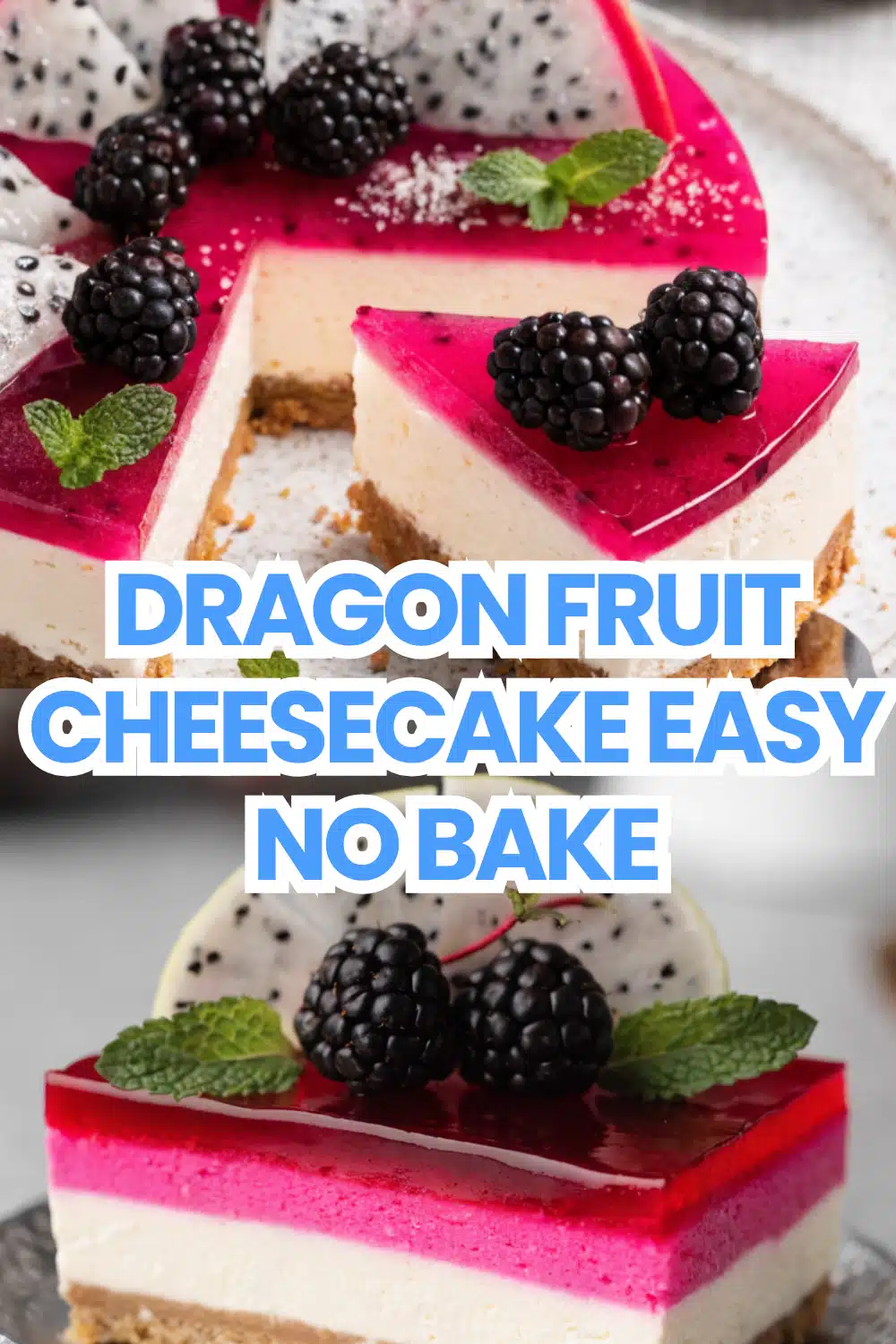 Dragon Fruit Cheesecake Easy No Bake