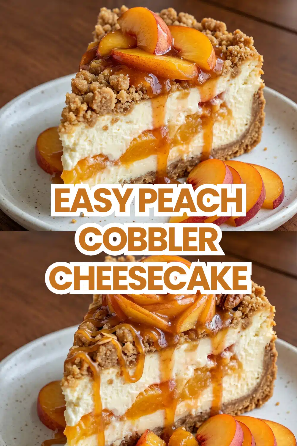 Peach Cobbler Cheesecake The Most Easy Baked Velvety Cream Cheese Fresh Peach Cinnamon Graham Cracker Crust You Will Make 48 Easy Peach Cobbler Cheesecake