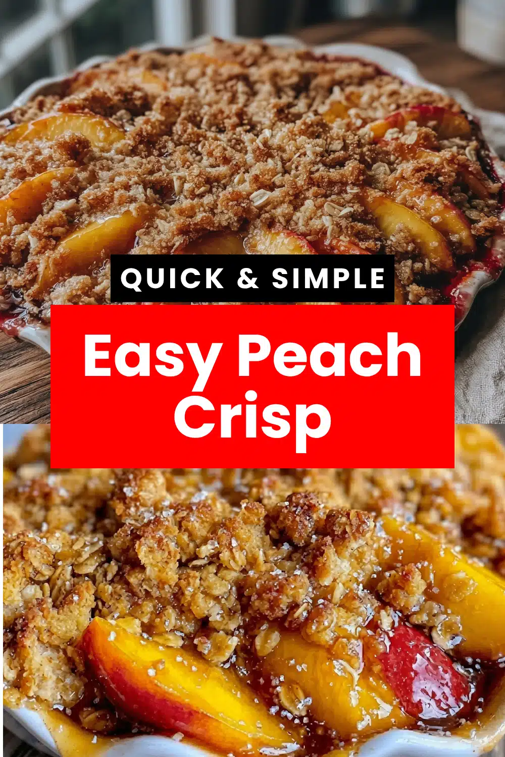 Peach Crisp The Most Easy Crunchy Oat Crumble Brown Sugar Butter Fresh Peach Summer Dessert You Will Bake 50 Easy Peach Crisp