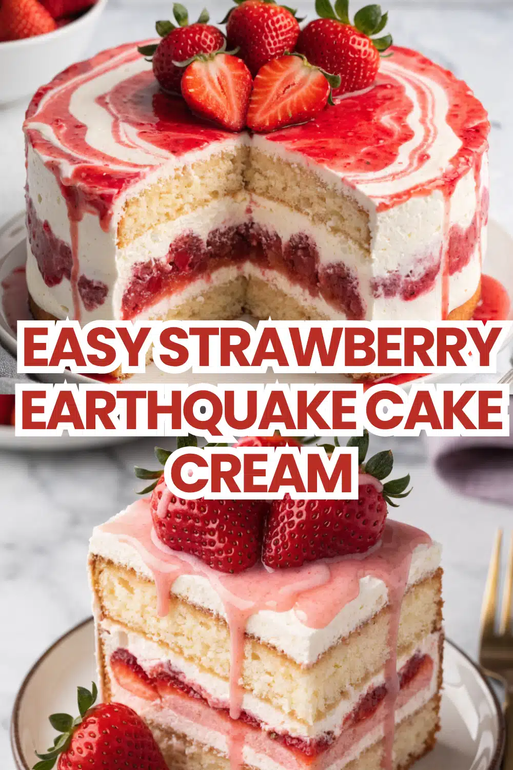 Easy Strawberry Earthquake Cake The Most Easy Strawberry Cake Mix Cream Cheese Swirl Glaze Showstopper You Will Bake 50 Easy Strawberry Earthquake Cake Cream
