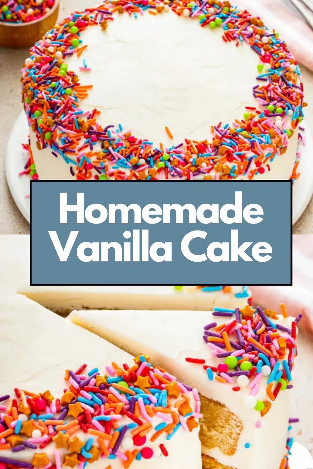 Homemade Vanilla Cake The Most Easy Moist Vanilla Bean Buttercream Sprinkle Two Layer Celebration Cake You Will Bake 58 Homemade Vanilla Cake