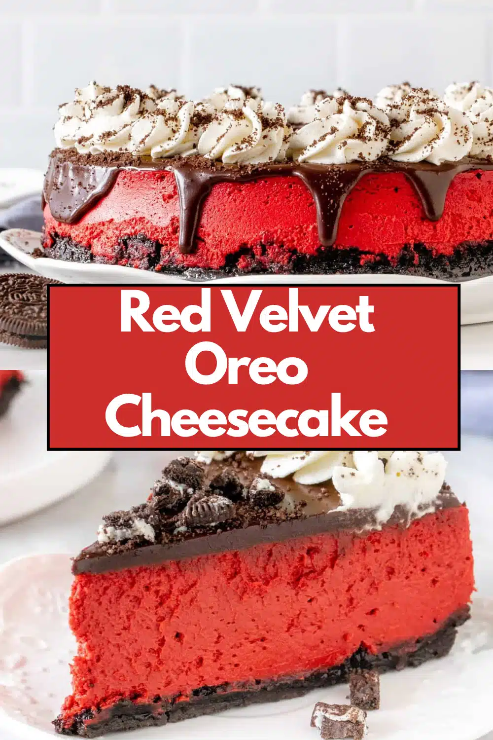Red Velvet Oreo Cheesecake