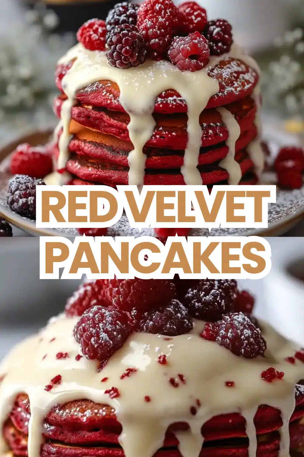 Red Velvet Pancakes The Most Easy Buttermilk Cocoa Red Food Color Cream Cheese Glaze Breakfast Brunch Stack You Will Make 56 Red Velvet Pancakes