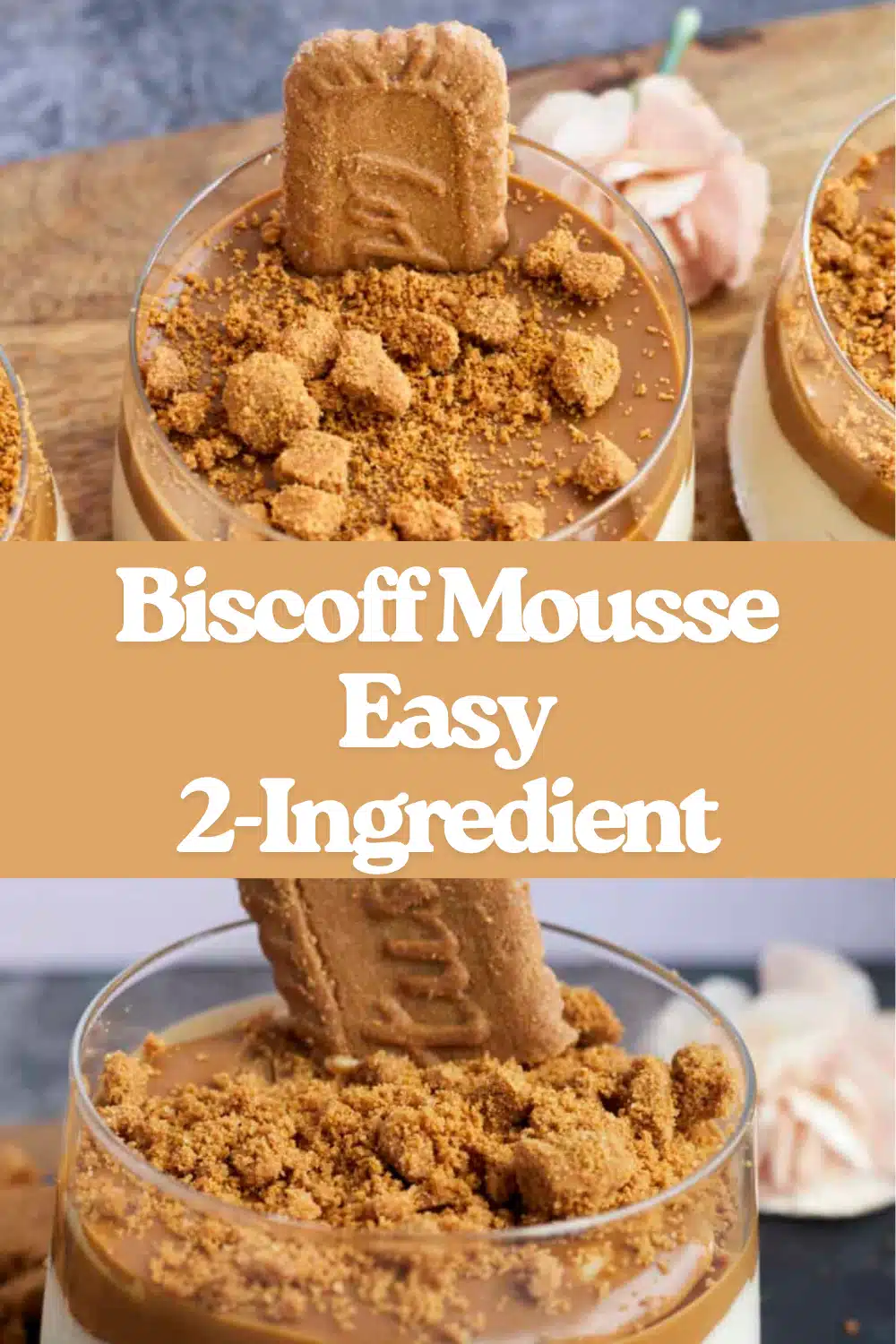 Biscoff Mousse The Most Easy 2-Ingredient Speculoos Cookie Butter Whipped Heavy Cream 10-Minute No-Bake Individual Dessert 32 Biscoff Mousse Easy 2 Ingredient