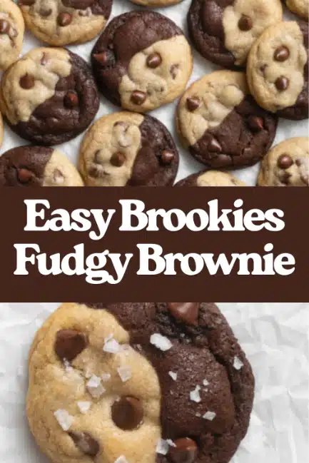 Brookies The Most Easy Fudgy Brownie Chocolate Chip Cookie Half Brownie Half Cookie Gooey Individual Celebration Dessert Recipe 48 Easy Brookies Fudgy Brownie