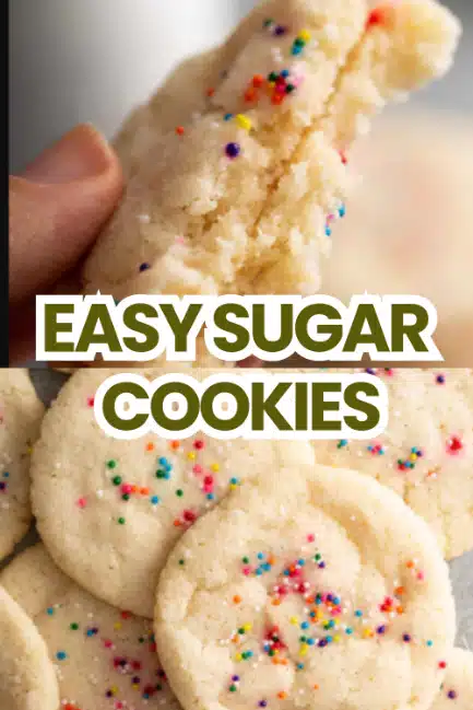 Easy Sugar Cookies The Most Easy Soft Thick No-Chill No-Spread Butter Vanilla Almond Bakery Frosting Individual Cut-Out Cookie 64 Easy Sugar Cookies