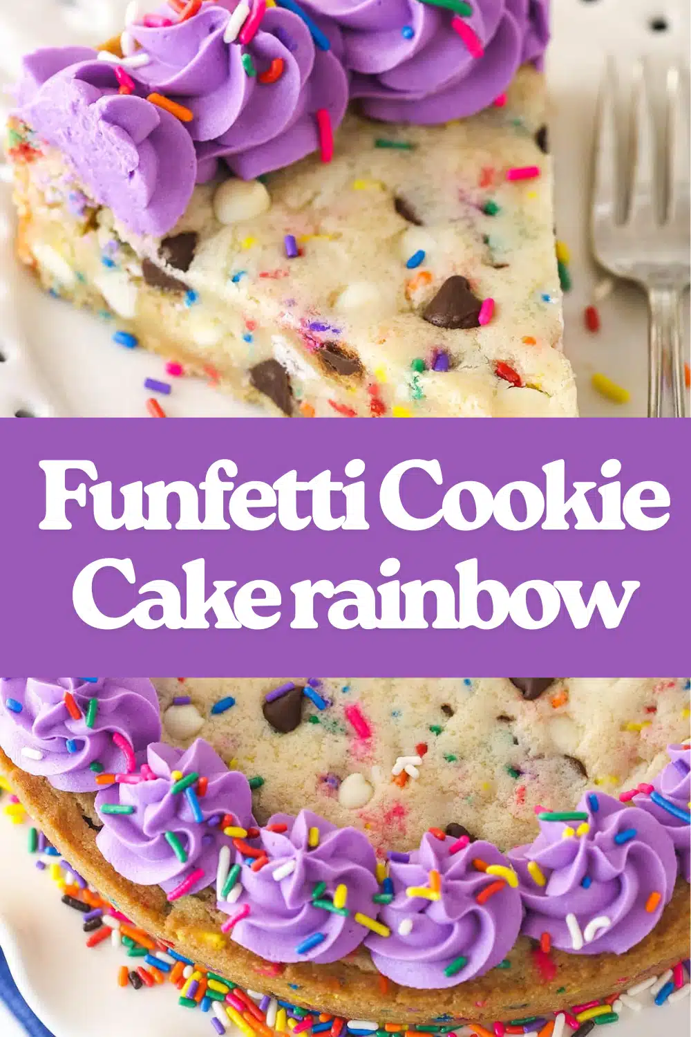 Funfetti Cookie Cake The Most Easy Giant Soft Sprinkle Rainbow Jimmies Vanilla Cream Cheese Frosting Birthday Cookie Cake You Bake 60 Funfetti Cookie Cake rainbow
