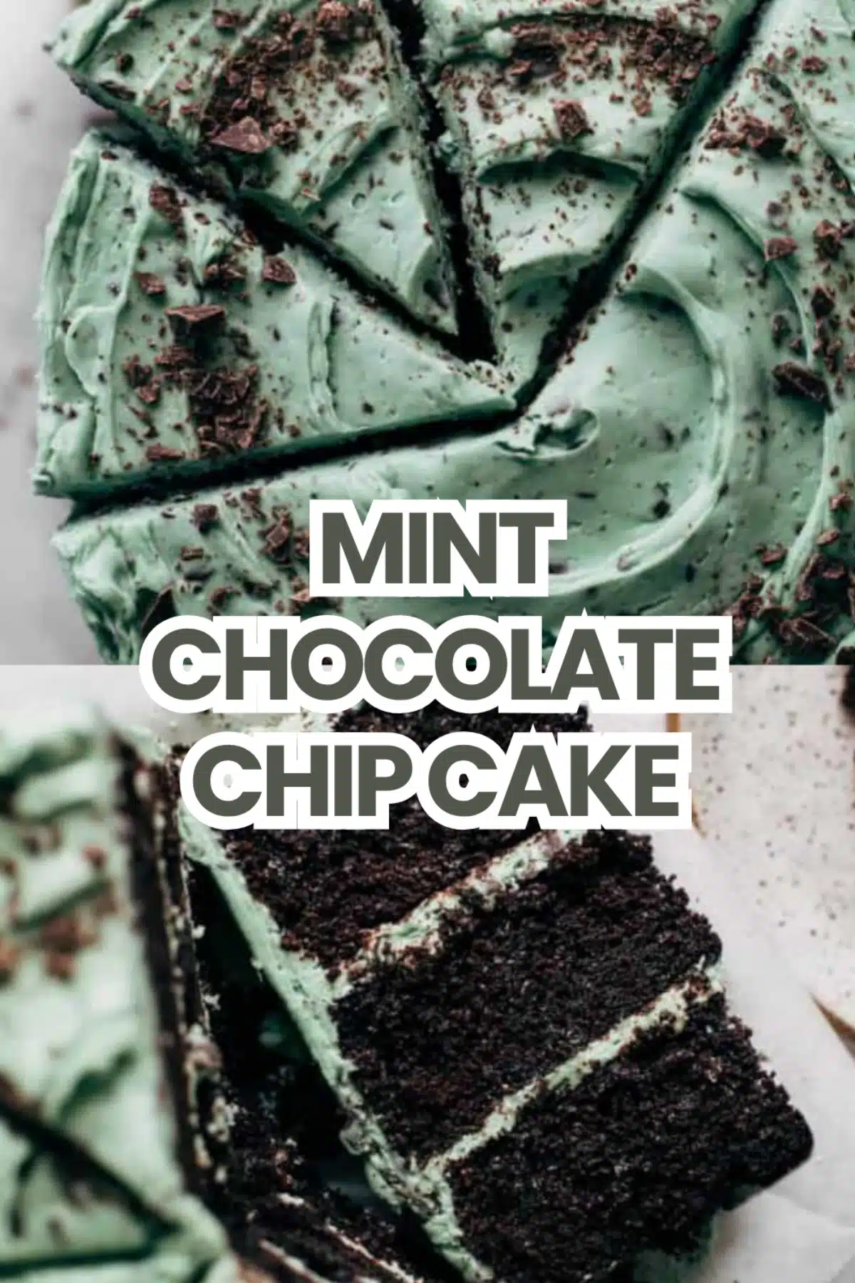 Mint Chocolate Chip Cake The Most Easy Moist Green Peppermint Chocolate Chip Sour Cream Two Layer Chocolate Ganache Celebration Cake 70 Mint Chocolate Chip Cake