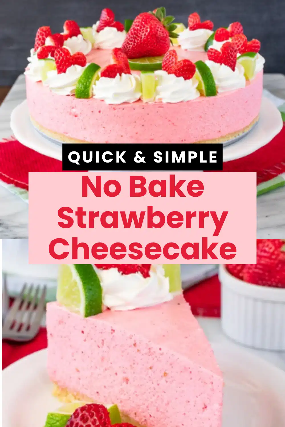 No Bake Strawberry Cheesecake 1