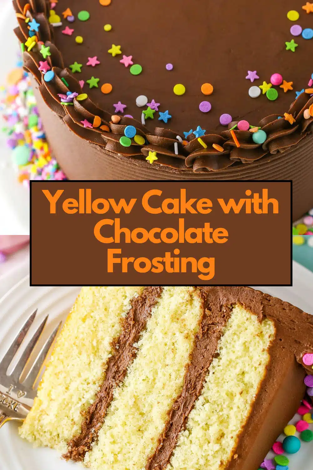 Yellow Cake with Chocolate Frosting The Most Easy Moist Buttery Vanilla Egg Yolk Yellow Cake Fluffy Chocolate Frosting Celebration 64 Yellow Cake with Chocolate Frosting