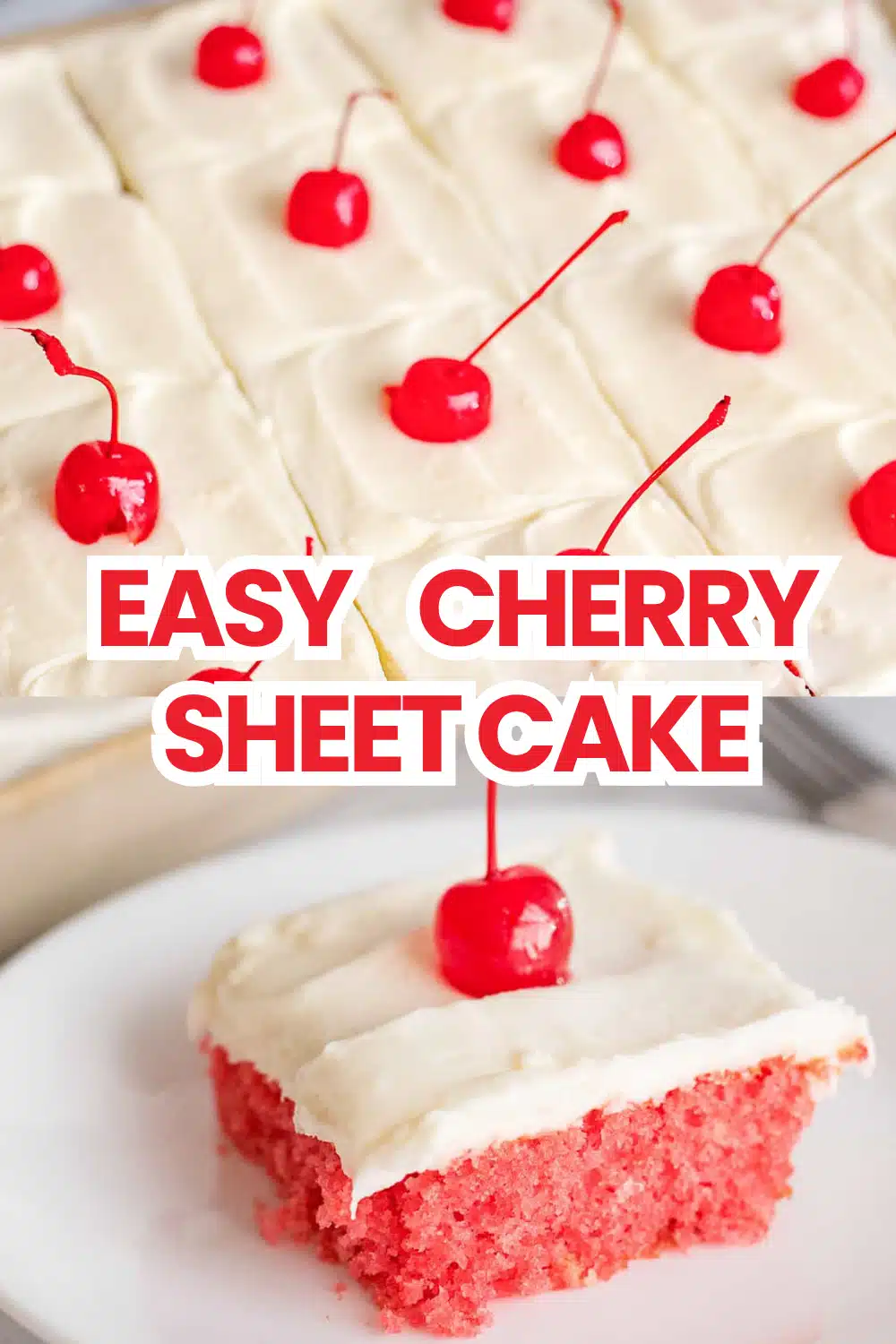 Cherry Sheet Cake The Most Easy Moist Cherry Pie Filling Almond Sour Cream Cream Cheese Frosting Potluck Celebration Sheet Cake 62 Cherry Sheet Cake