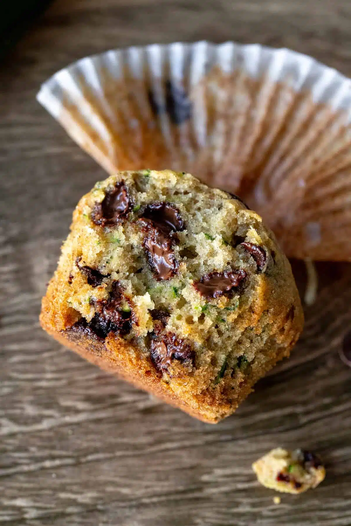 Zucchini Chocolate Chip Muffins The Most Easy Moist Brown Butter Brown Sugar Sour Cream Shredded Zucchini Chocolate Chip Breakfast Muffin 51 zucchini chocolate chip muffins closeup.jpg